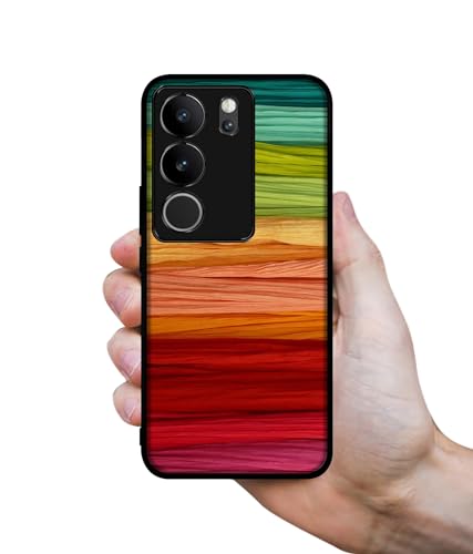 Image of Colorful Thread Design Premium 2D Printed Metal Back Case Cover for Vivo V29 5G / V29 Pro 5G