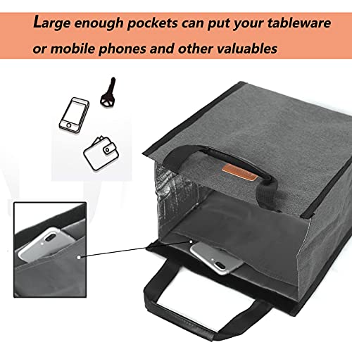 Lunch Bags for Women Insulated Reusable Lunch Tote with Internal Pocket, Lunch Tote bag for Work (Charcoal Grey