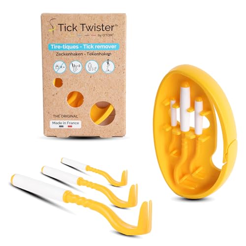 Tick Twister Tire Tique pour Chien, Chat et Humain (Set de 3) - Retrait Facile, Rapide et sans Douleur – Pince à Tique avec Boîte de Rangement, Idéal en...
