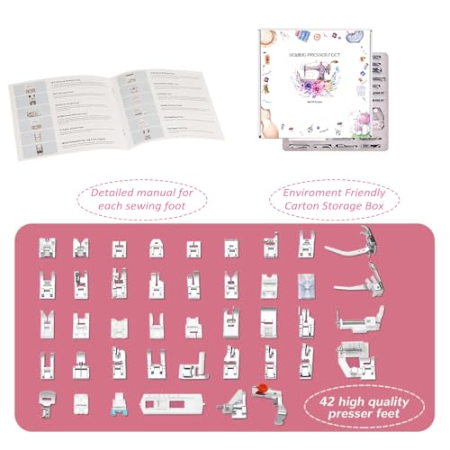 image for XBA Presser Foot Set 42Pcs, Sewing Machine Presser Feet Kit Accessorie