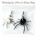 LiYjichng 2Pcs Cat Toy Spider Refills – White & Black Heads with Bell/Lobster Claw, Feather Wand Replacement for Kitten Interactive Play