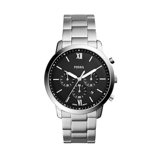 Fossil Men's Neutra Quartz Stainless Steel Chronograph Watch, Color: Silver (Model: FS5384)