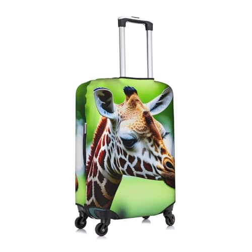 Cartoon Giraffe Print Personalized Travel Luggage Cover With Zipper, Elastic Luggage Cover,For Daily Use3