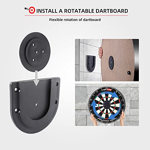 CyeeLife Dartboard Bracket Hanging Dartboards Professional,Dart Board Accessories,Black, Compact - Image 3