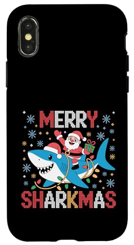 Merry Sharkmas AO[Z[^[ T^ CfBO V[N Cgt X}zP[X iPhone X/XS p
