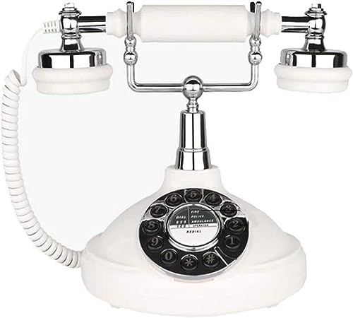 Téléphone à cadran classique ELzEy, la solution fixe filaire blanche contre les ondes