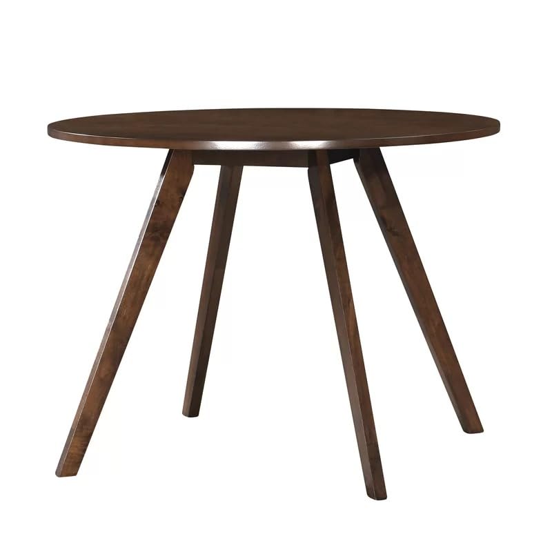 Image of Solid Wooden Round Dining Table for Living Room, Bedroom, Hotel & Home, Brown Finish, (74.93 H X 100.33 W X 100.33 L CM)