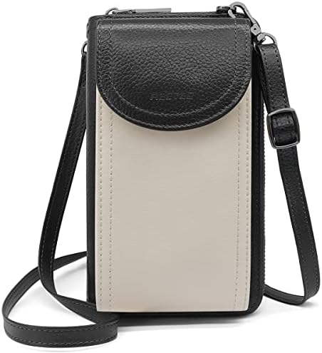 REETEE Phone Bags for Women Crossbody RFID Blocking Leather Cross Body Bag Mobile Phone Purse 12 Card Slots, Shoulder Bag with Zip Coin and Small Phone Cross Body Bag for Women (pink)