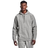 Under Armour Mens Hustle Fleece Hoodie , True Gray Heather (025)/Black , Large