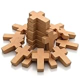 ZAKTUS 30x pequeños colgantes de cruces de madera con agujero, accesorios DIY para fabricación de joyas, ideales para collares y llaveros