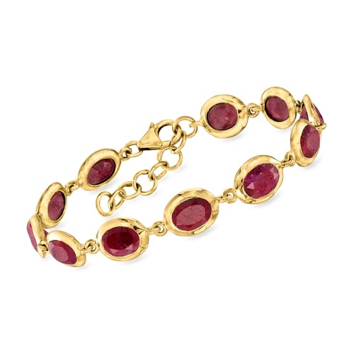 Ross-Simons 16.00 ct. t.w. Ruby Bracelet in 18kt Gold Over Sterling. 7 inches