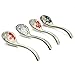 XDOBO Ceramic Soup Spoons Set, Chinese Japanese Porcelain Ramen Spoon, Hand Painted Flower Glazed Asian Tableware, Large Appetizer Serving Soup Spoons, Dishwasher Safe (4 Packs)