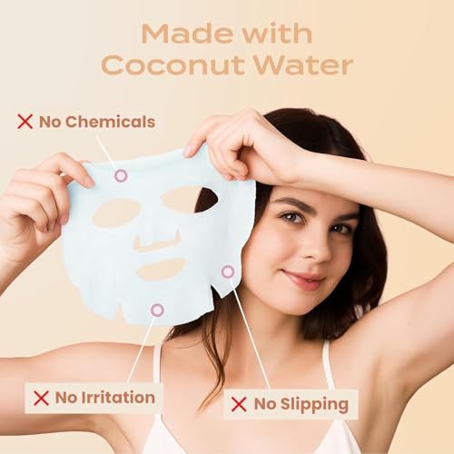 Body Restore Natural Collagen Face Mask – for Mom, Hydrating Skin Care, Birthday , Self Care Spa Gifts – Glow 5 Pack