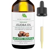 Jeune Naturelle Jojoba Oil Organic Cold Pressed - 100% Pure, Raw, Virgin, Undiluted, Unrefined - Ideal for Hair, for Skin, for Hair Growth, 2 oz