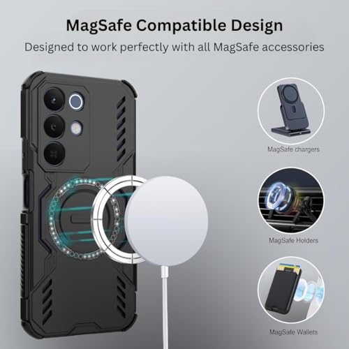 Image of Back Cover Case for Realme 15x 5G | 360 Protection Mobile Phone Case Mag-Safe | Camera Protection | Back Cover for Realme 15 x 5G / Realme 15x 5+G - Black TPU+PC