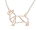 Rosa Vila Corgi Necklace, Corgi Origami Necklace, Corgi Gifts Perfect for Dog Lovers, Dog Jewelry for Women, Dog Necklaces for Lovers of Corgis, Gift for Corgi Lovers (Rose Gold Tone)