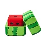 Vyloky Dados de sandía biomiméticos de 4 cm, diseño realista de frutas, suministros para fiestas para juegos de beber, juegos de mesa y noches familiares, juego de 2