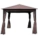 Produktbild Outsunny Luxus Pavillon Gartenpavillon Partyzelt Festzelt Gartenzelt braun 3x3 m