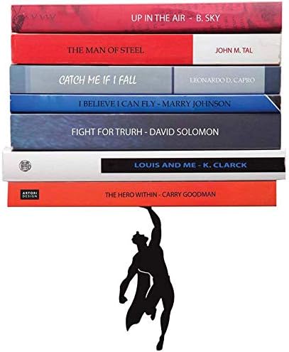 Floating Shelves - Black Metal Superhero Bookshelf - Unique Invisible Book Stack - Hidden Mount Shelf - Comic Book Stand - Living Room Wall Decor - Wall Mount Book Shelf - Supershelf by Artori Design