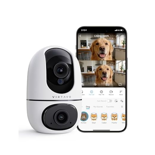 VIRTAVO Indoor Pet Camera with Dual Lenses