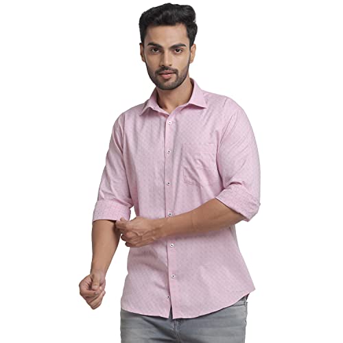 Image of Park Avenue Men's Full Sleeve Slim Fit Medium Green Formal Shirt