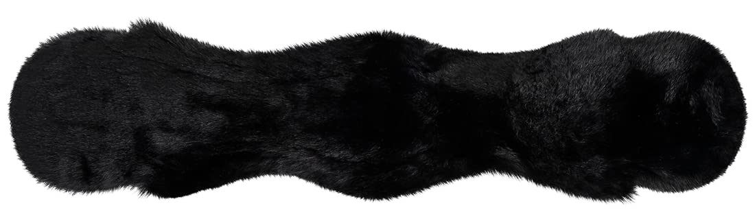 Equinate Sattelgurt Luke mit synthetischem Lammfell - anatomischer Kurzgurt Bauchgurt Dressurgurt 50 60 70 80cm Natur Braun Schwarz (80cm Schwarz)