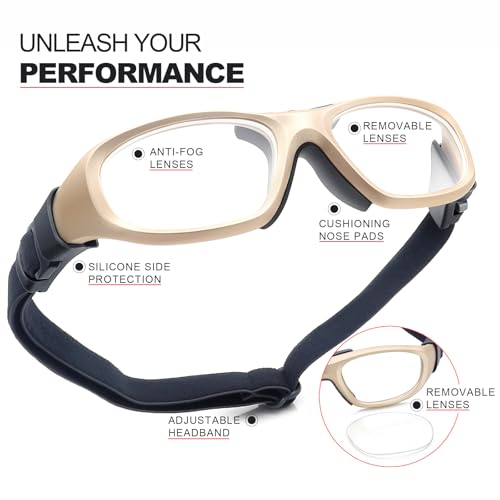 UKNOW Sports Goggles, Anti Fog Protective Eyewear, UV Protection Sports Glasses for Basketball, Racquetball, Pickleball - Thumbnail 3