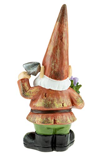 Garden Gnome Figurine Polyresin Statue For Lawn Ornaments, Indoor Or Outdoor Decoration, 12 Inches Tall, Gardener #TOP4