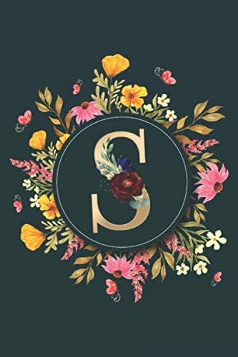 Letter S Notebook: Initial Monogram Letter S Journal - Pretty Personalized Lined Notebook For Kids, Girls, Women. ruled notebook Size 6 x 9 inches - 120 Pages