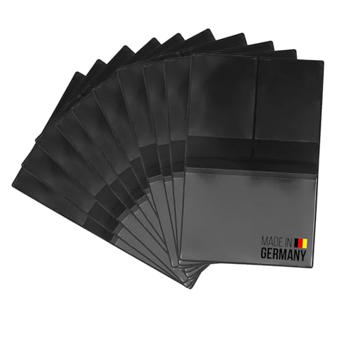 ggm Lot de 10 étuis pour carte grise de voiture - Avec 4 compartiments - Porte-carte d'identité robuste en plastique - Pour voiture, moto, camion - Compact et facile à nettoyer - Environ 9,5 x 12,3 cm