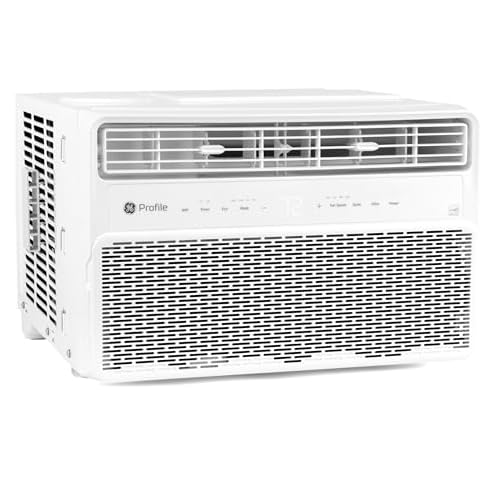 GE PROFILE PWDV14WWF 14,000 BTU Inverter Window Air Conditioner Unit Energy Efficient AC Cooling up to 700 sq ft, Ultra Quiet, Smart Home Capable, Includes Remote and Install Kit, White