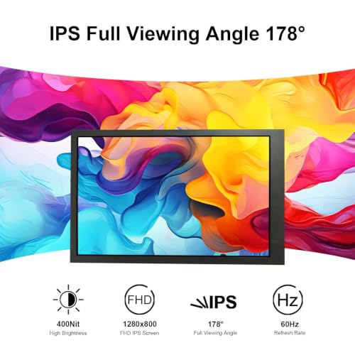Image of 8 Inch Portable Mini Monitor 1280x800 IPS Display | Supports Mini H /D USB-C Video Input Plug & Play Image Rotaition Mirror Display Tempered Glass Protection