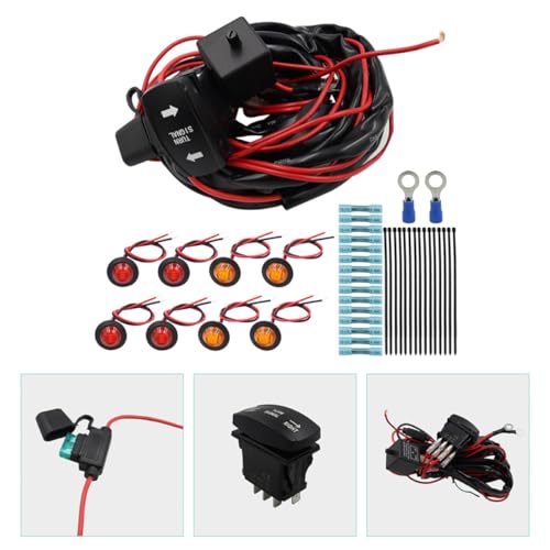 Kit clignotant UTV/ATV avec interrupteur bascule vertical vert et 8 feux ambrés