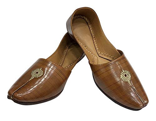 Image of Stop n Style Brown Jutti for Men's Mojari Indian Handmade Khussa Shoes Ethnic Shoe