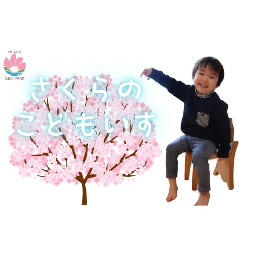 エゾヤマザクラの子供用木製椅子[樹木デザイン]