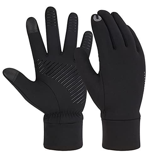Herren Winter Touchscreen Handschuhe, Warm Schwarz Fahrrad Laufen Autofahrer Handschuhe für Männer Frauen mit Anti Rutsch, Gut für Outdoor Sport, Camping, Wandern, Training und Tägliches Arbeiten Cover