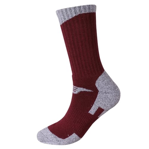 Image of EnerWear 6 Pack Women's Wool Outdoor Hiking Trail Crew Sock (US 9-11, Wine /Black /Pink /Multi)
