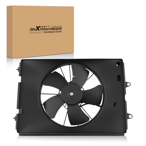 Image of maXpeedingrods Engine Radiator Cooling Fan Assembly for Honda Ridgeline V6 3.5L Left Side 2006-2008, Replace # 19015RJEA01, 19020RJEA01, 620273
