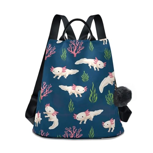 Sac à dos femme axolotl mignon sac de voyage tendance polyester multi-poches