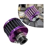 Suvnie 12mm Mini Air Filter, Universal Motor Cold Air Intake Filter Breather, Auto Turbo Vent Intake Filter Cleaner, Crankcase Breather Car Accessories for Motorcycle Engine Parts (Purple)