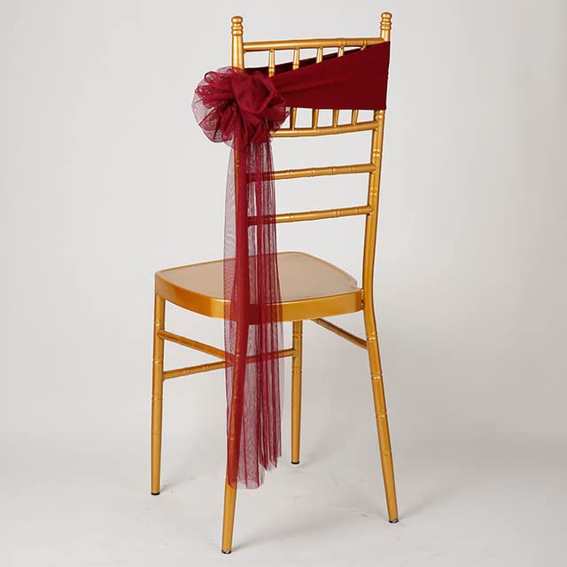 10 pezzi/farfalla a forma di fiore, nodo for sedia da matrimonio(Burgundy)