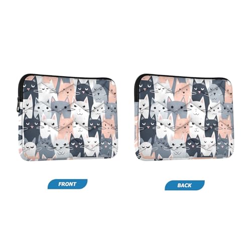 Funda para portátil 13-14 pulgadas rosa con diseño de gatos miniatura 2