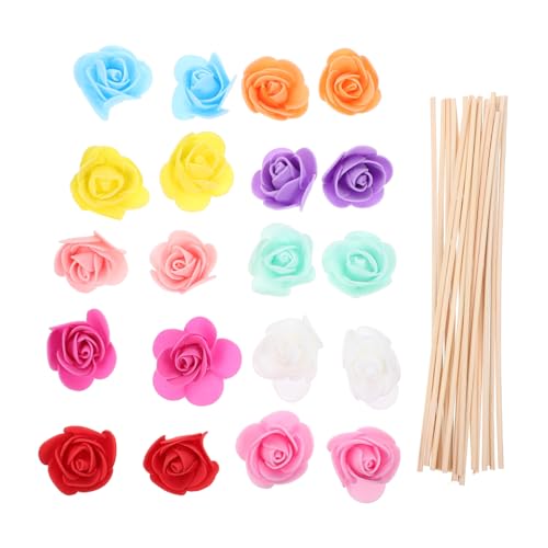 ERINGOGO 20pcs Aromatherapy Diffusers Flower Shaped Essential Oil Sticks Perfume Diffuser Sticks for Home Decor Random Color