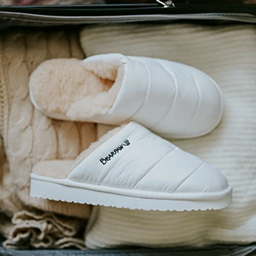 Bearpaw Women's Puffy White Size 8 | Women's Slippers | Women's Shoes | Comfortable & Light-Weight #TOP3
