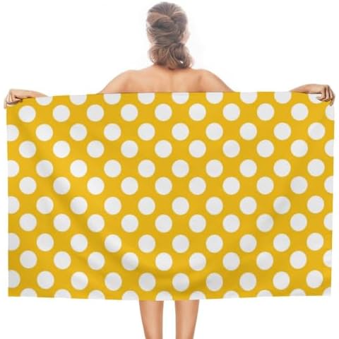 FIND SUN Beach Towel Bath Sheet Towels - Polka Dot Yellow Bath Towels for Women Girls Kids Men Light Weight Absorbent Quick Dry Towel 31 * 51 Inches Cover