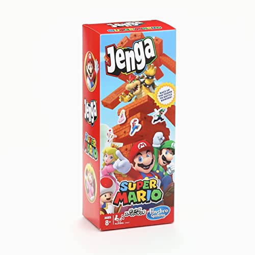 Hasbro Games Jenga: Super Mario Edition Game, Block Stacking Tower Game for Super Mario Fans, Ages 8 and Up