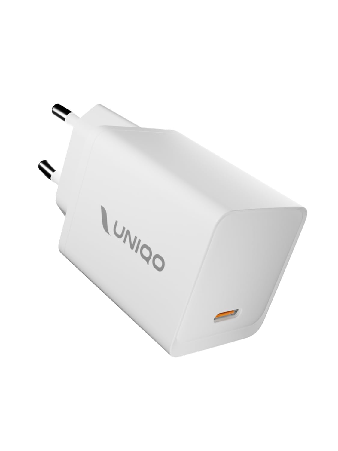 UNIQO Ładowarka GaN Nano 45W, USB-C ładowarka, GaN Technology, Ultrakompaktowy Adapter, Zasilacz Power Delivery (PD 3.0 PPS), ładowarka do iPhone'a, Androida, Tabletu, Laptopa, MacBooka, Białego