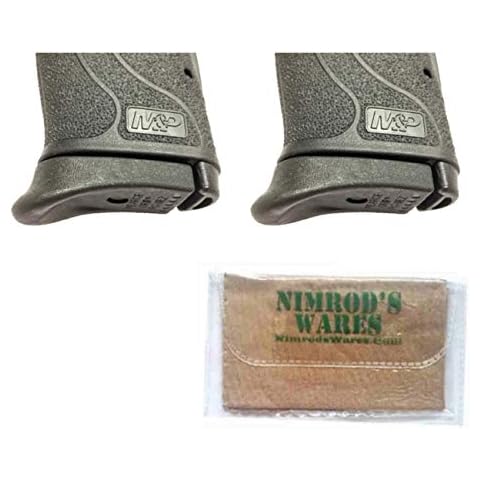 Nimrod's Wares Two Pearce Grip Grip Extensions Compatible with Smith & Wesson M&P Shield EZ 9MM PG-9EZ Bundle with Microfiber Cloth Cover