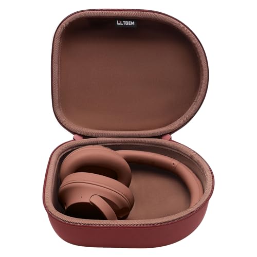 Image of Headphone Headset Case Compatible with Audio-Technica ATH-M20x /JBL /Raycon /Soundcore Anker /Sony /Beats /JLab /TOZO /Logitech /BERIBES /KVIDIO Headphones, Large Headphone Case Hard Shell(Brown)