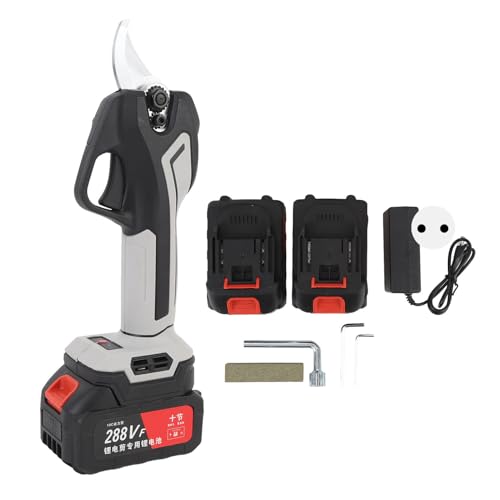 Tijeras de Podar Eléctricas Profesionales, Tijeras Inalámbricas para Jardín, Tijeras de Podar de 30 Mm con 2 Baterías 2000 MAh, Tijeras de Podar con Motor sin Escobillas para